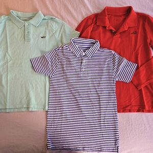 Crewcuts 3 Boys 10 Polos: Red Long Sleeve, Nautical Stripe, Mint Short Sleeve